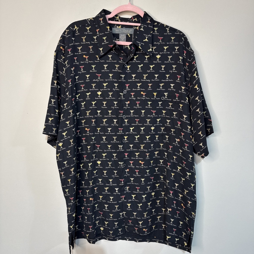 Tori Richard 100% Silk Shirt XL Martini Cocktail Print Hawaiian Aloha Mens #085 - Picture 14 of 14